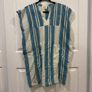 Pietsie‎ California Striped Cotton Tunic Top Sleeveless Beach Cover Up Small